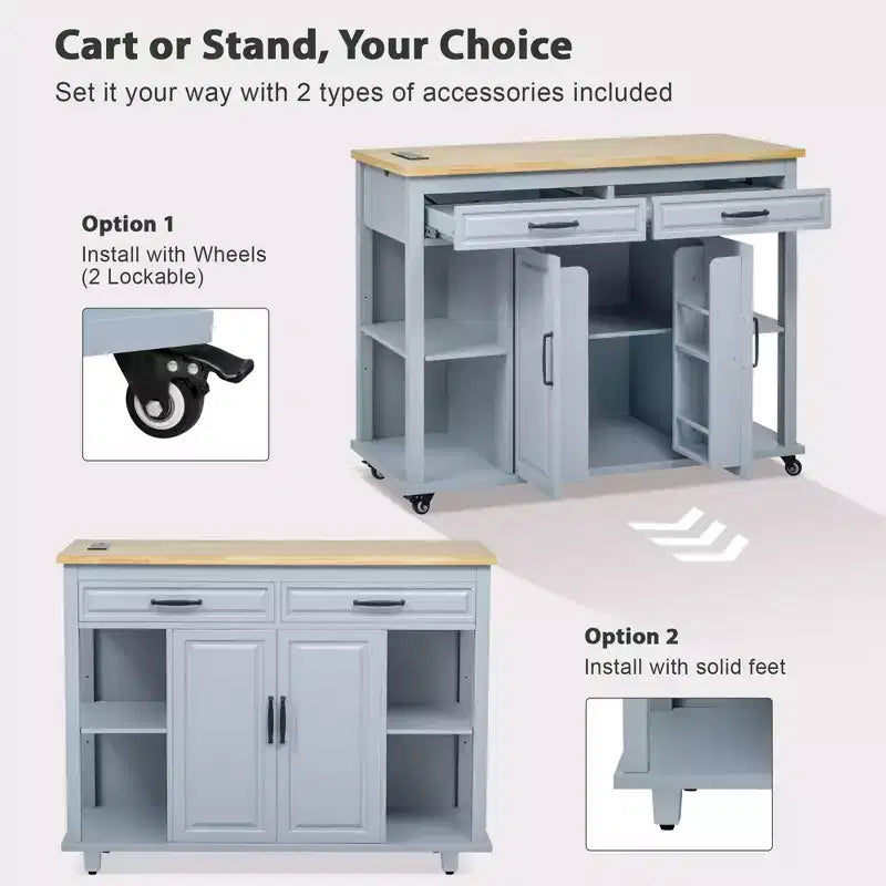 Îlot de cuisine avec table à manger extensible