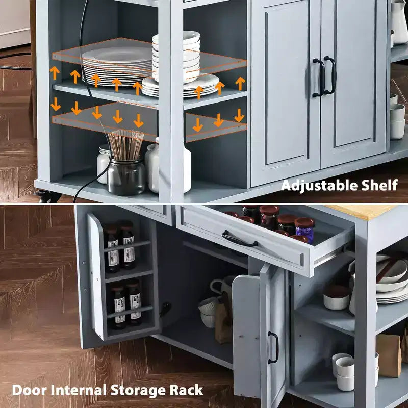 Îlot de cuisine avec table à manger extensible