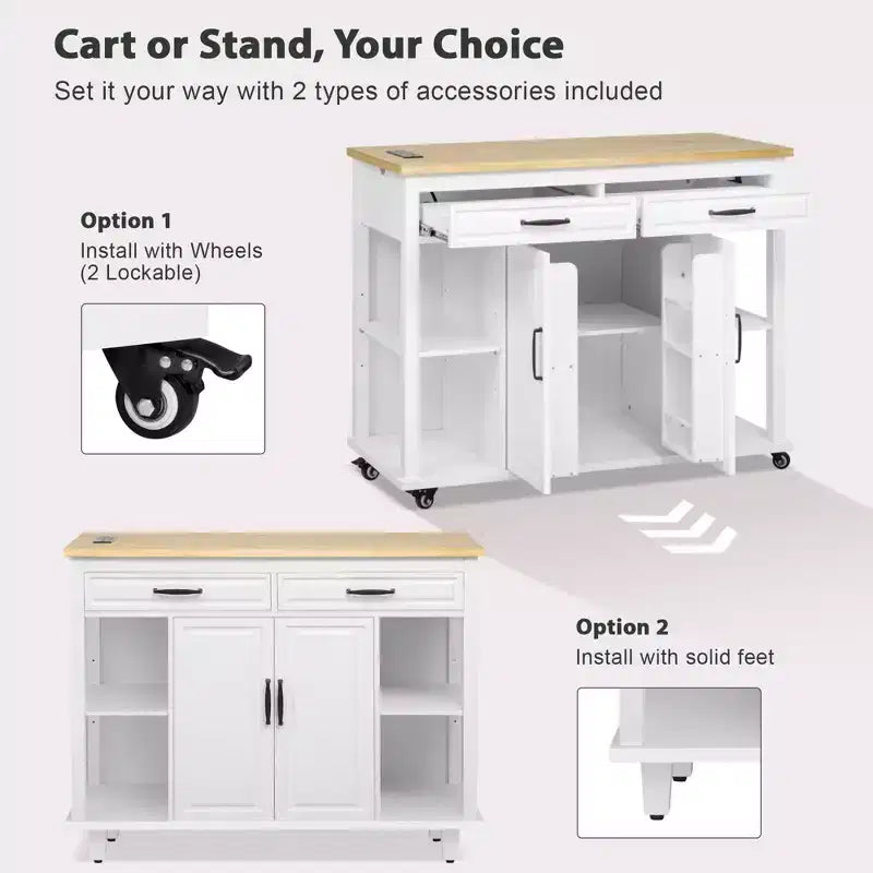Îlot de cuisine avec table à manger extensible