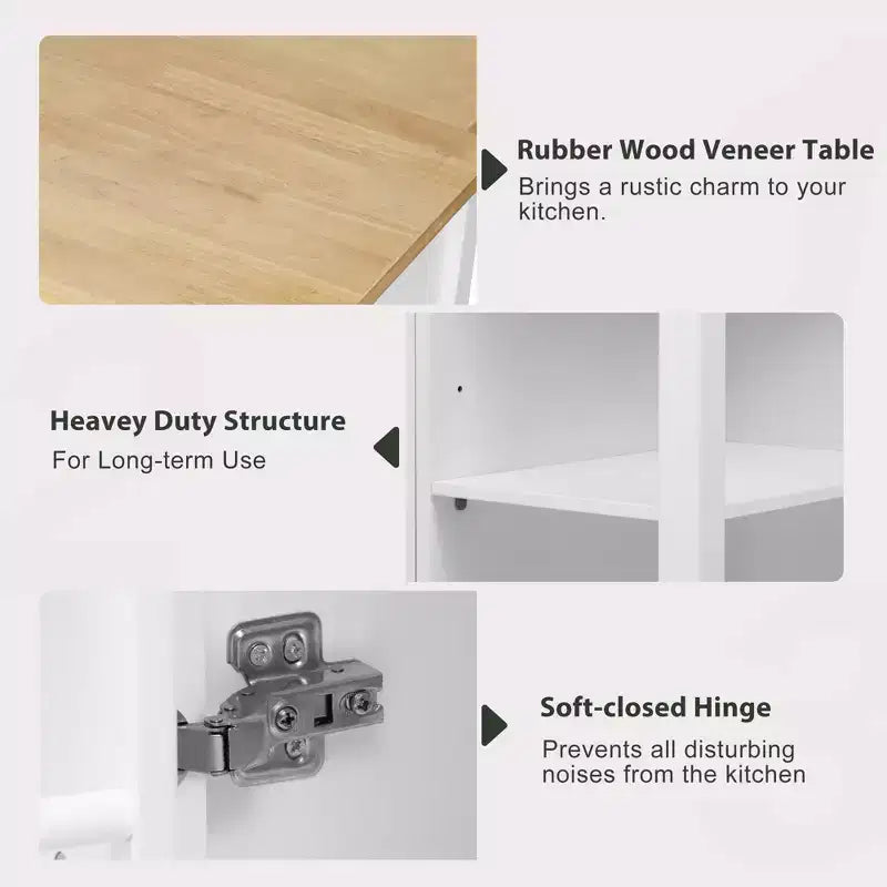 Îlot de cuisine avec table à manger extensible