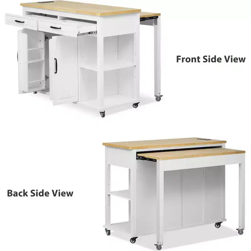 Îlot de cuisine avec table à manger extensible