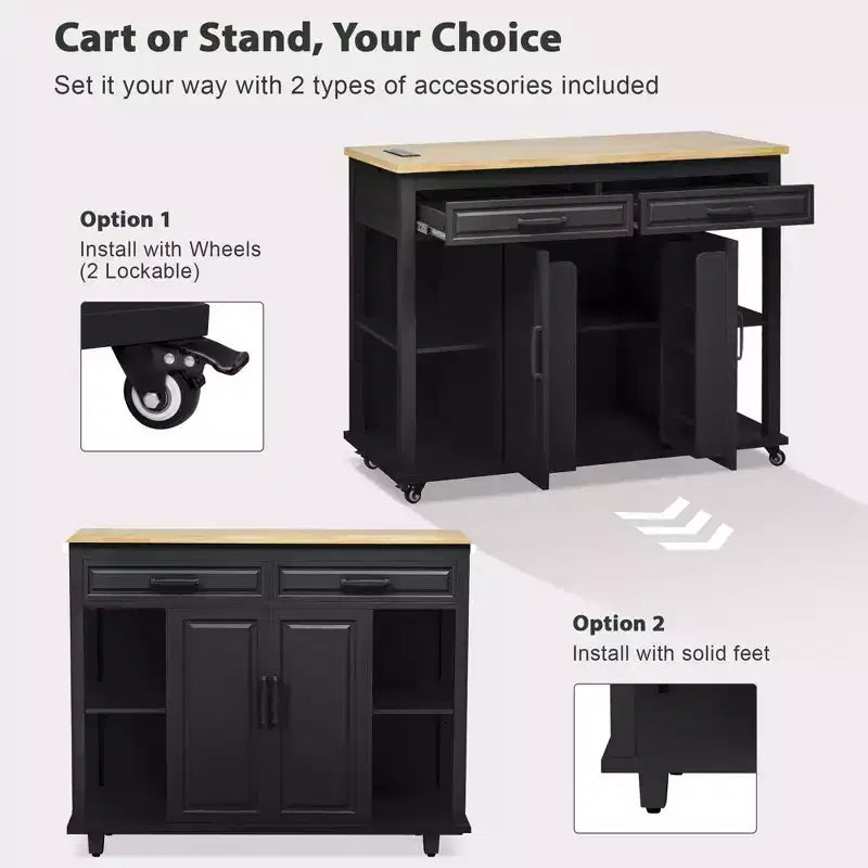 Îlot de cuisine avec table à manger extensible