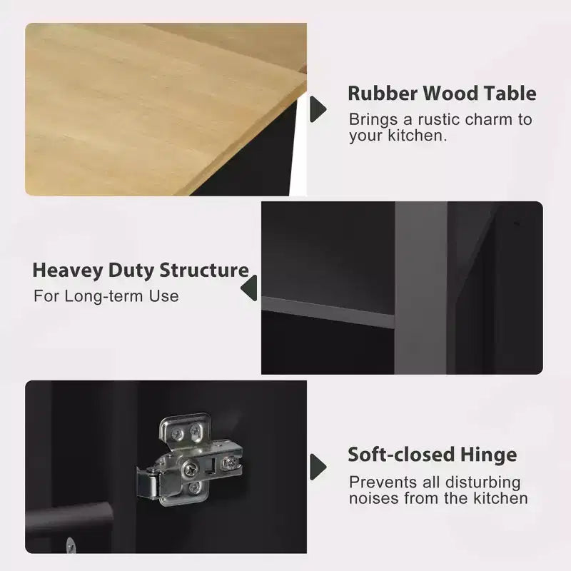 Îlot de cuisine avec table à manger extensible