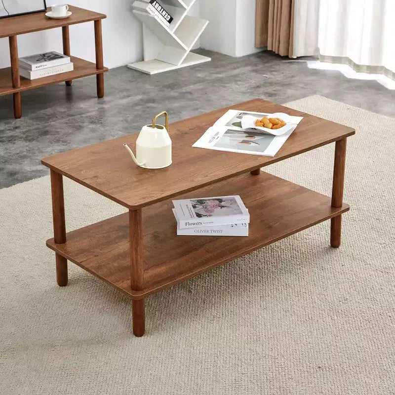 Table basse rectangulaire à deux niveaux