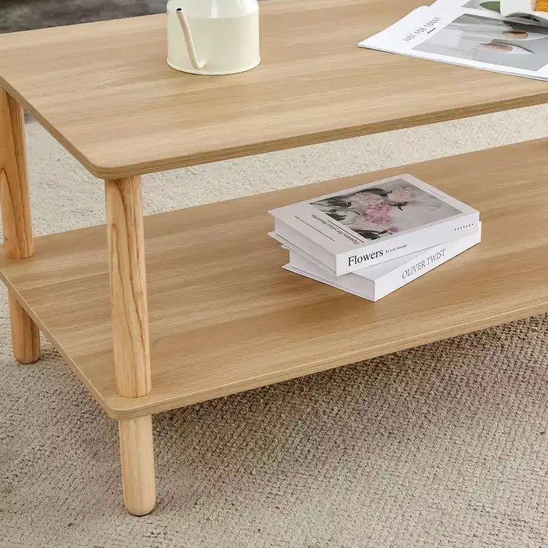 Table basse rectangulaire à deux niveaux