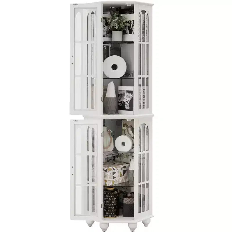 Vitrine d'angle avec éclairage intégré