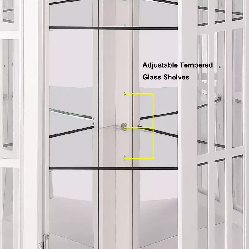 Vitrine d'angle avec éclairage intégré