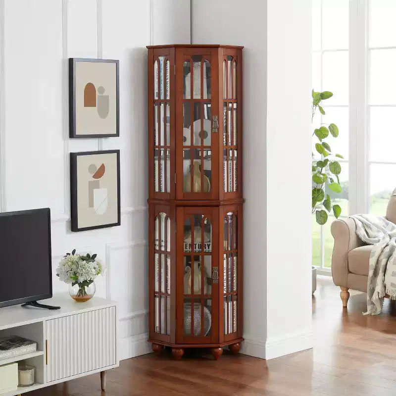 Vitrine d'angle avec éclairage intégré