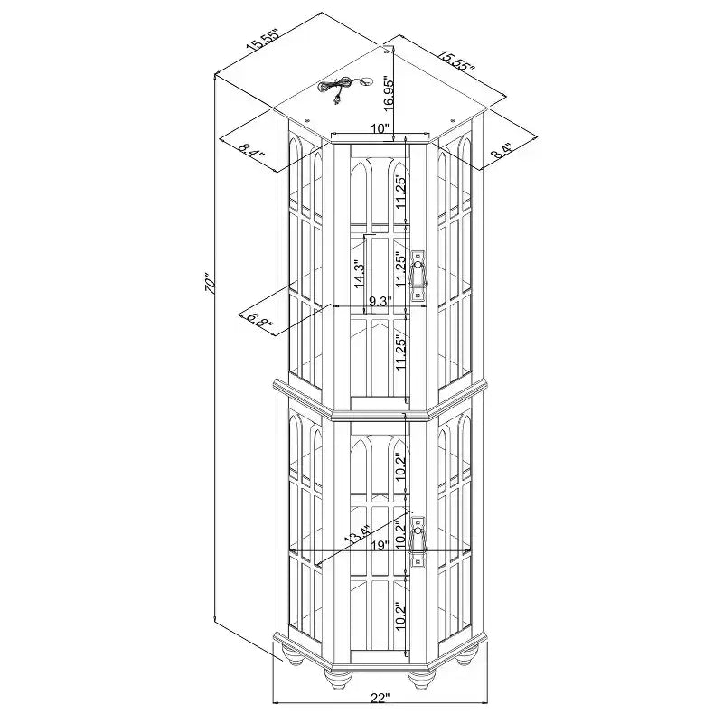 Vitrine d'angle avec éclairage intégré