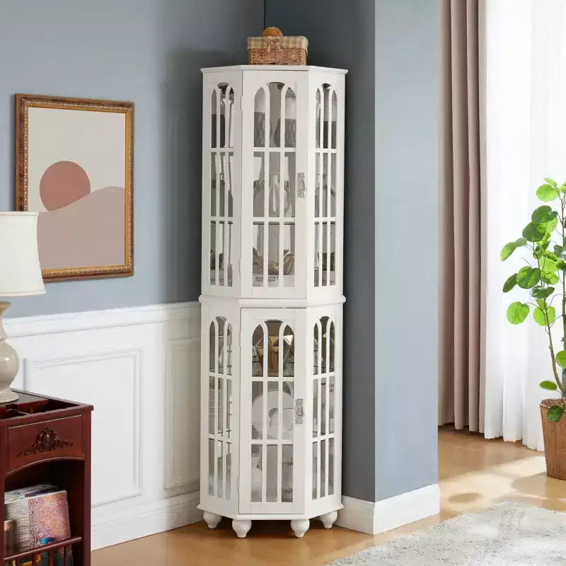Vitrine d'angle avec éclairage intégré
