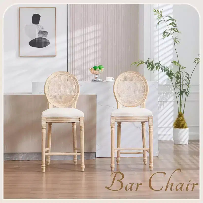 Chaises de bar de style campagnard français