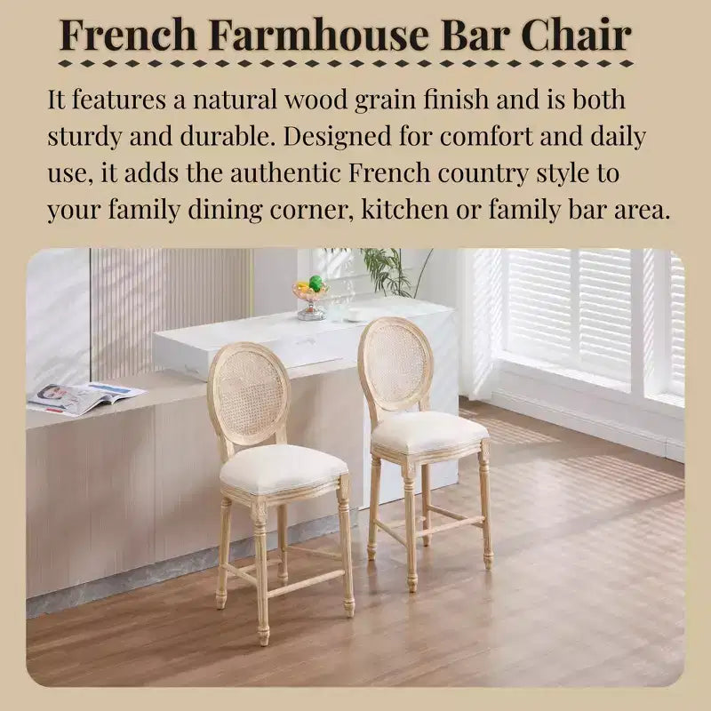 Chaises de bar de style campagnard français
