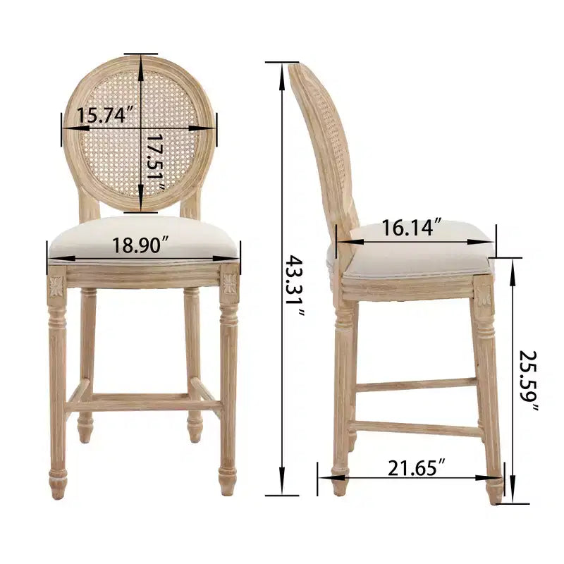 Chaises de bar de style campagnard français