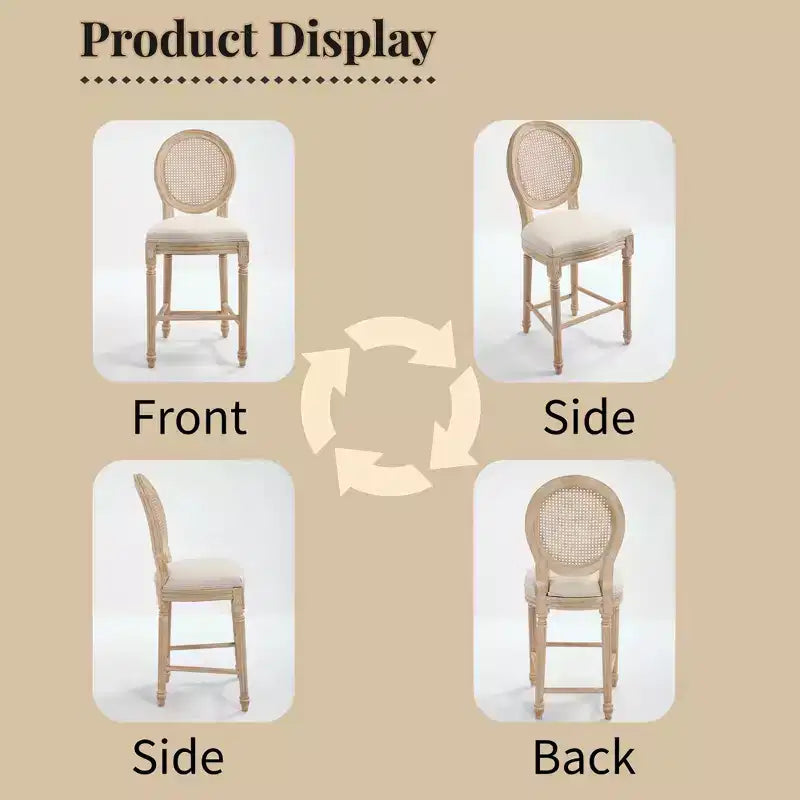 Chaises de bar de style campagnard français