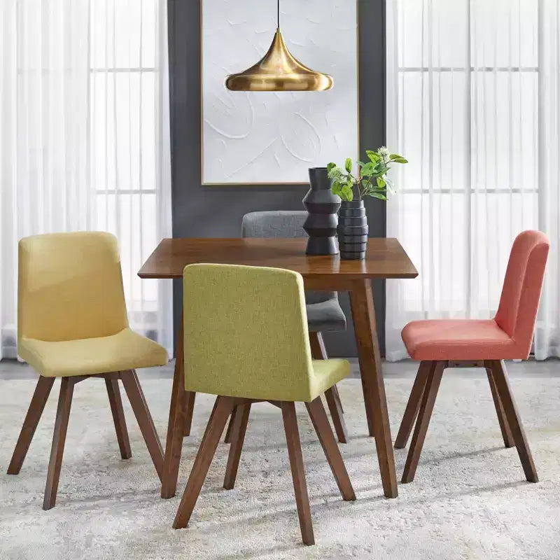 Chaise de salle à manger rembourrée de style moderne du milieu du siècle