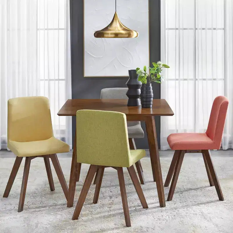 Chaise de salle à manger rembourrée de style moderne du milieu du siècle
