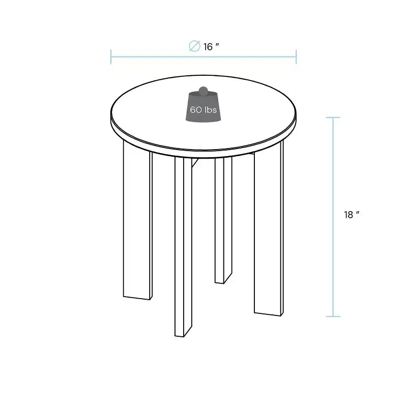 Table d'appoint ronde en bois de gommelier américain chêne doux