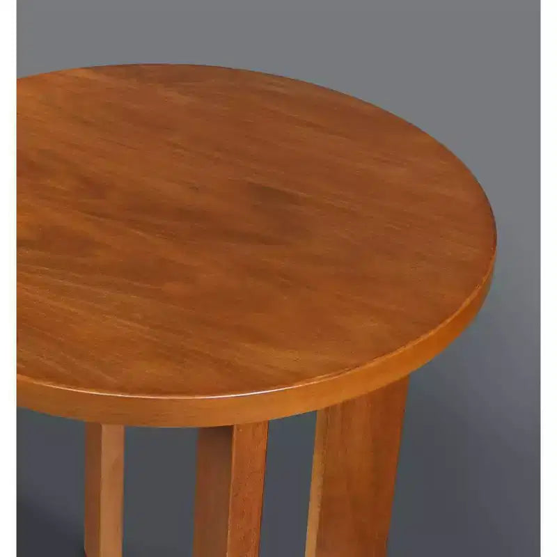 Table d'appoint ronde en bois de gommelier américain chêne doux