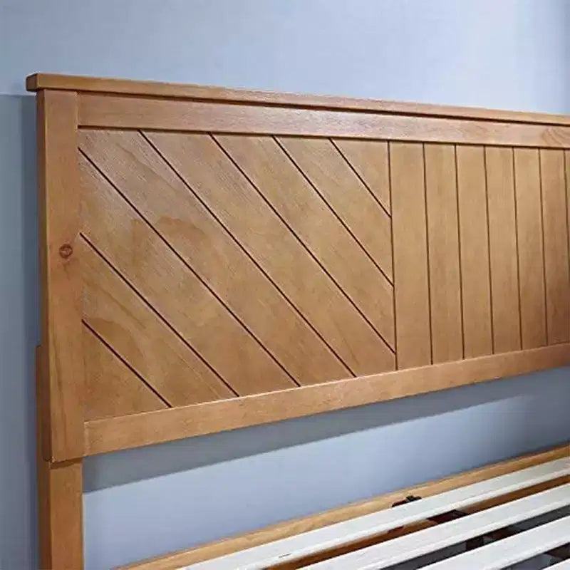 Lit plate-forme rustique en pin massif
