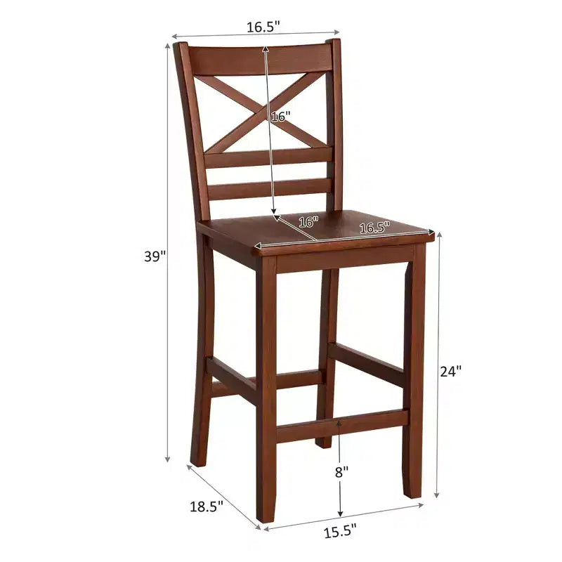 Tabourets de bar Chaises hauteur comptoir avec pieds en bois d'hévéa Noyer
