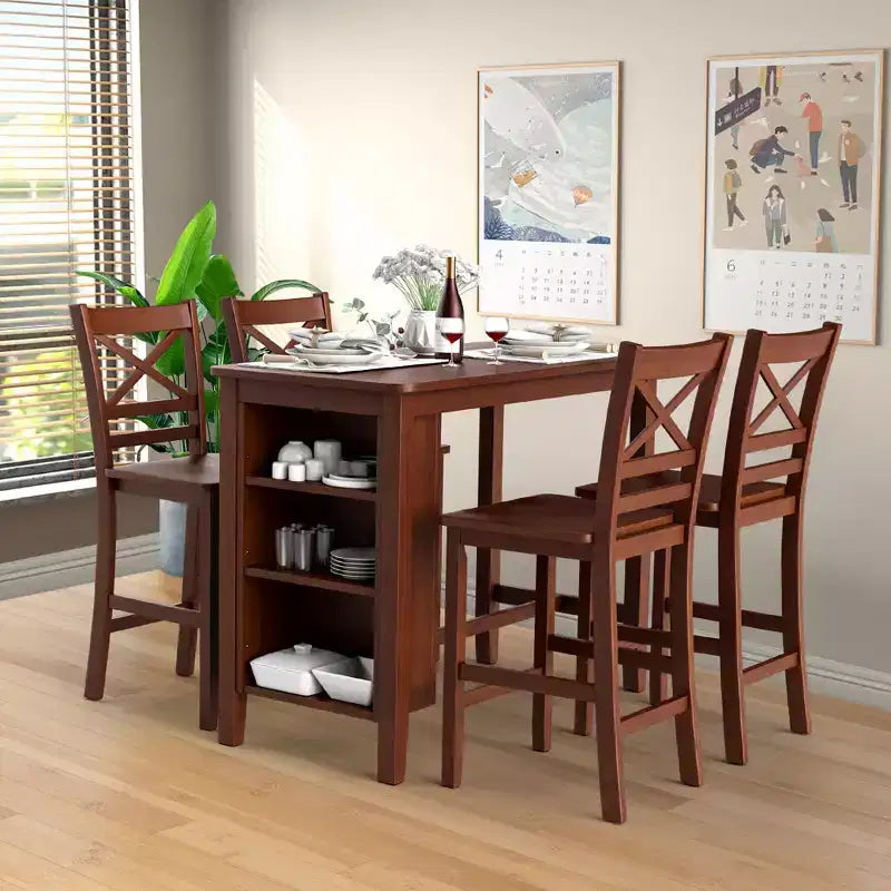 Tabourets de bar Chaises hauteur comptoir avec pieds en bois d'hévéa Noyer