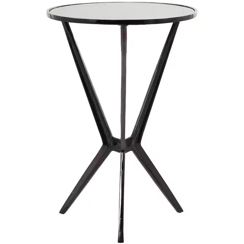 Table d'appoint moderne en aluminium et verre fumé