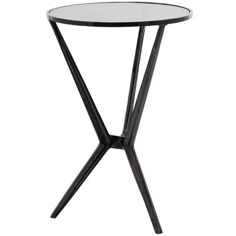 Table d'appoint moderne en aluminium et verre fumé