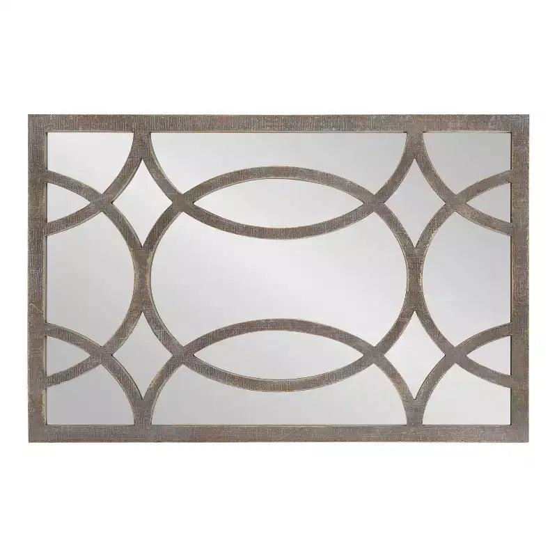 Miroir mural en bois rustique marron