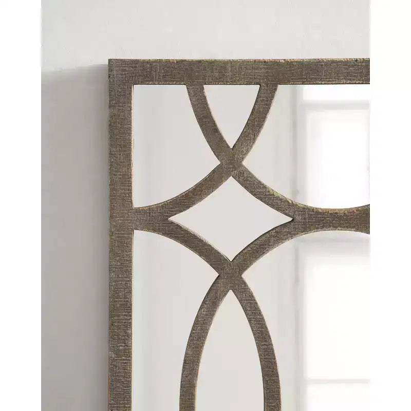 Miroir mural en bois rustique marron